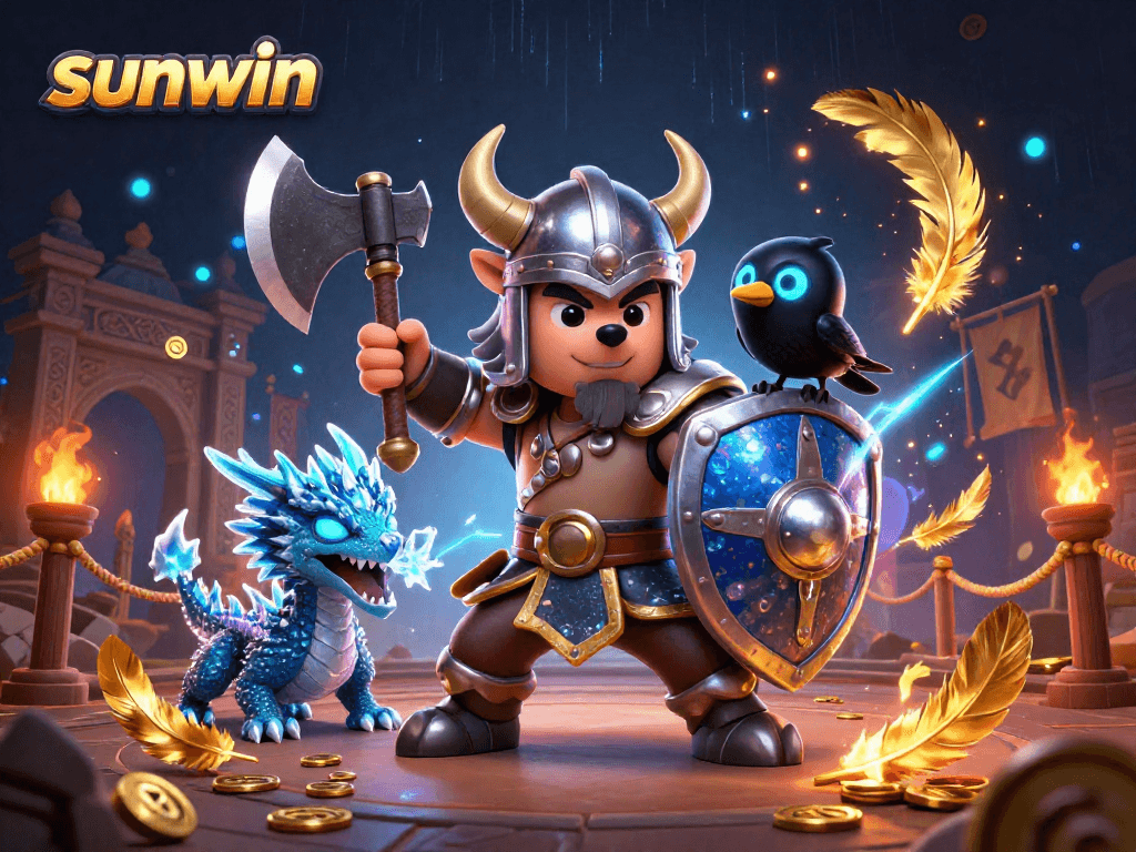 Engage in thrilling gameplay at sunwin with Viking warriors, dragons, and casino elements.