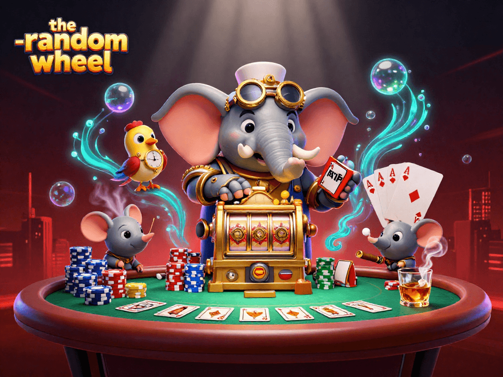 Play the-random-wheel for thrilling casino experiences with steampunk characters and slot machines.