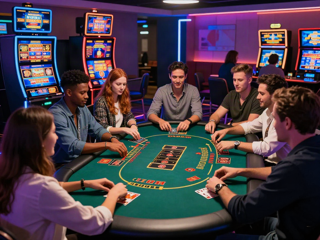 Exciting gaming experience showcasing the best non GamStop casinos with diverse players at vibrant online casino.