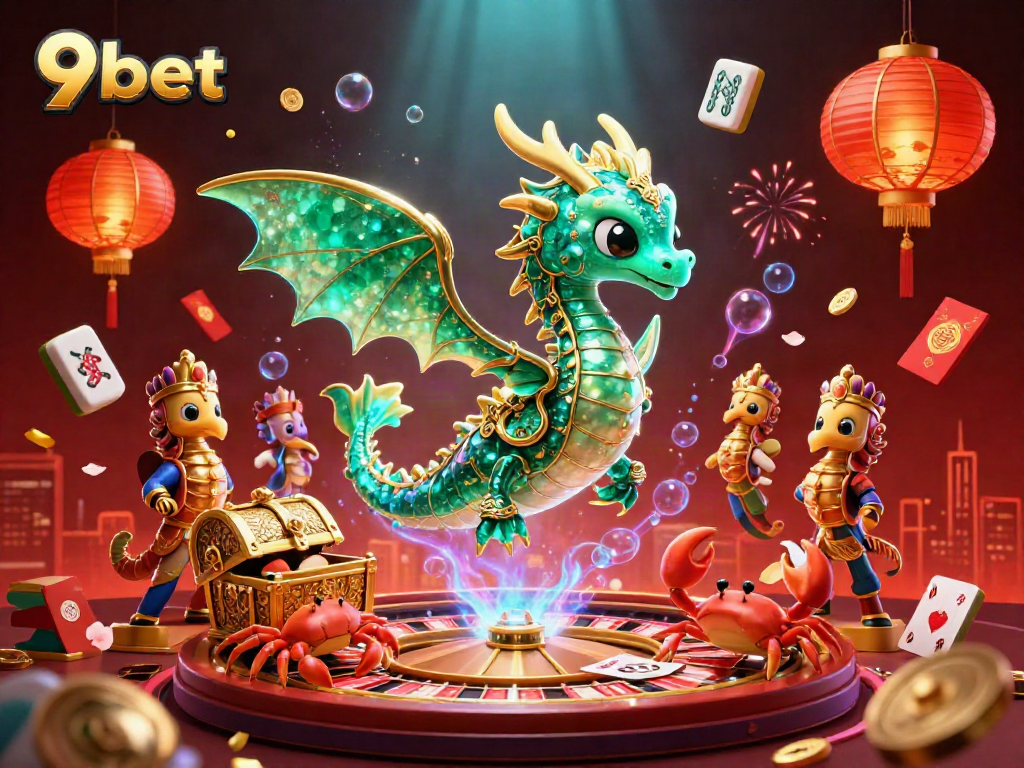 Engage in exhilarating live casino action with 9bet's vibrant fantasy illustration.