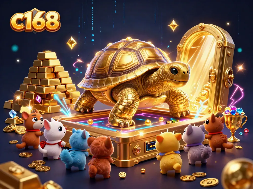 Engage in thrilling gameplay at c168 with a colorful illustration of casino excitement.