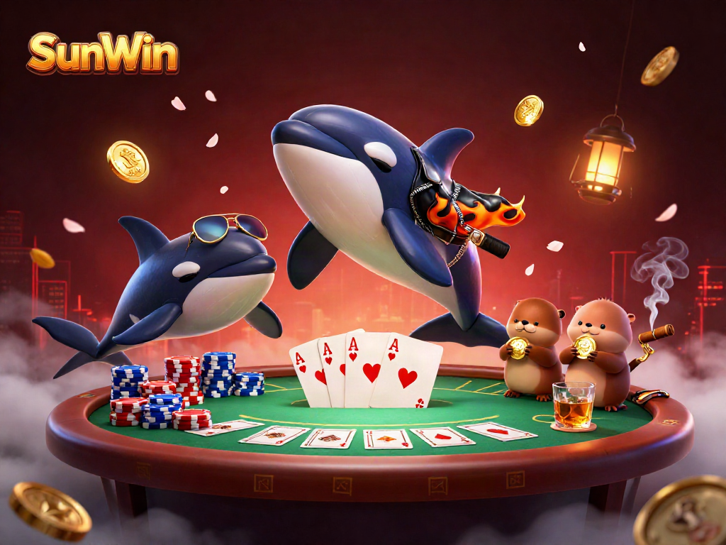 Engage in exciting games at SunWin with vibrant characters and dynamic casino elements.