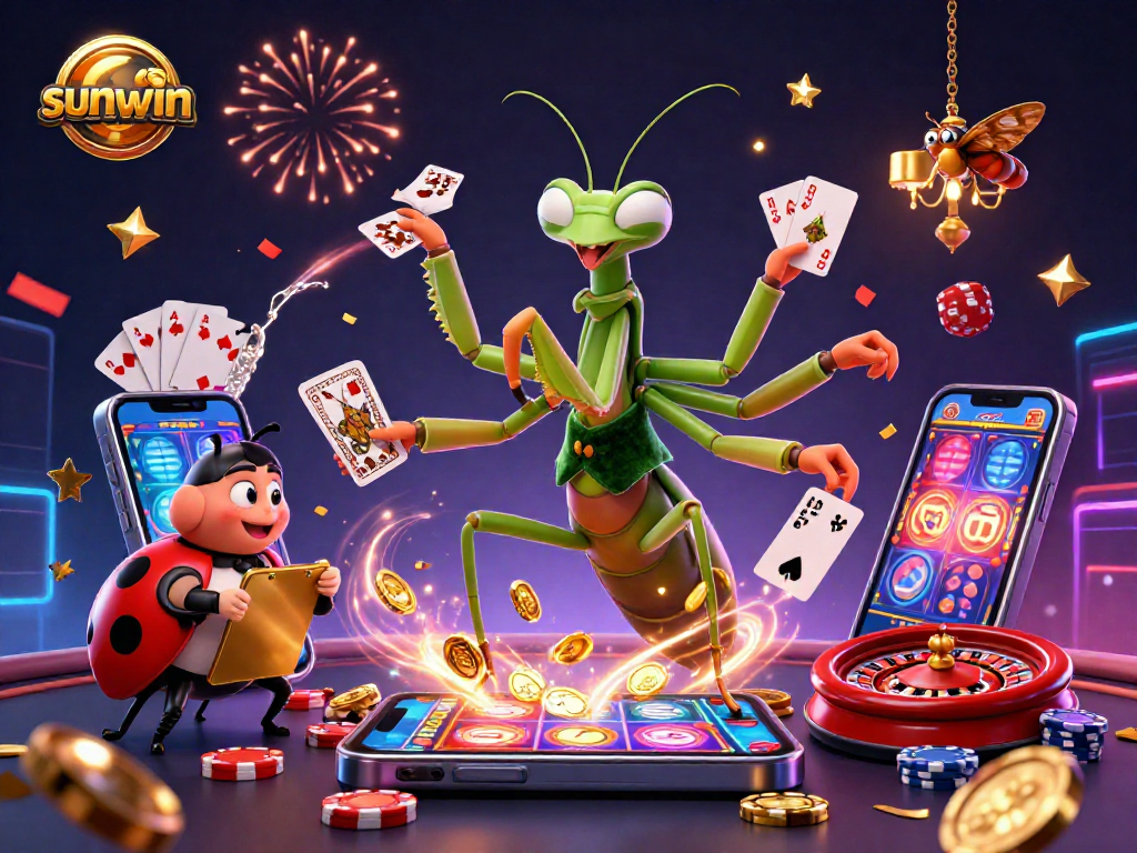 Experience thrilling gameplay with sunwin as vibrant characters celebrate within a captivating casino scene.