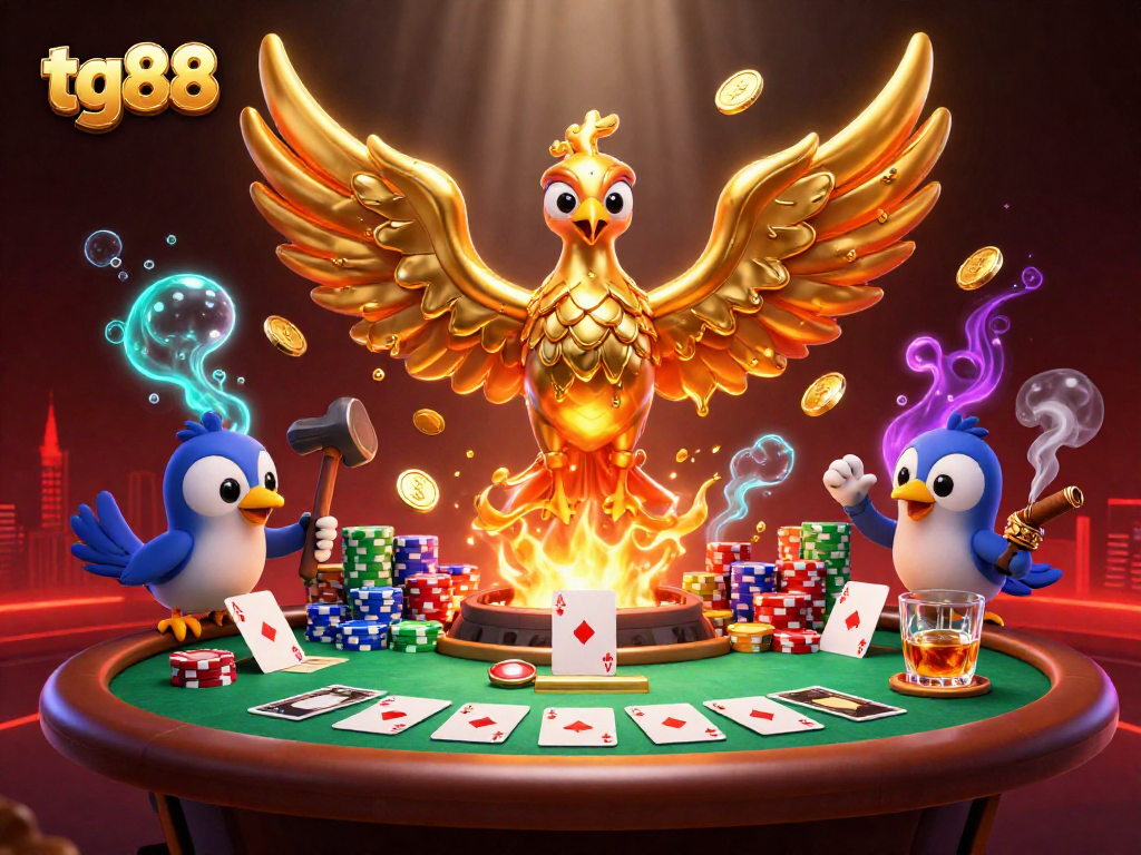 Experience thrilling gaming action at tg88 with iconic symbols of luck and victory.