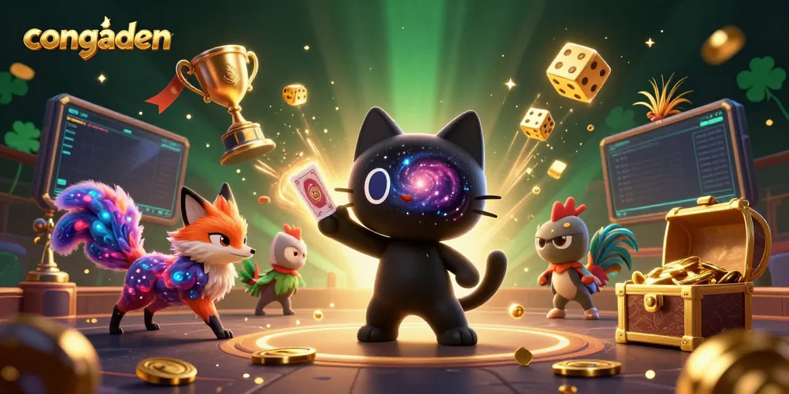 Experience the excitement of cockfighting with Congaden, featuring a cosmic cat and stunning arena action.
