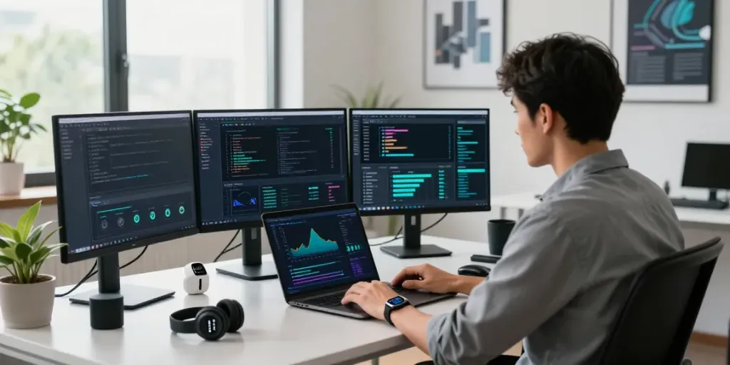 Tech professional optimizing instant indexing strategies at a modern workstation.