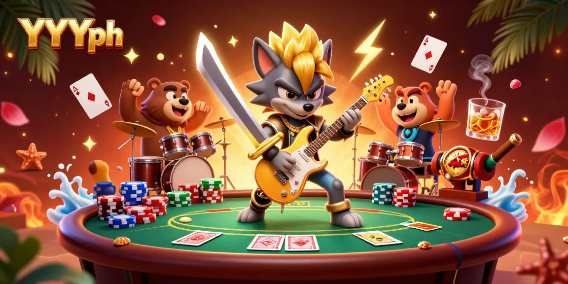 Experience thrilling gaming action at YYYph with vibrant characters and dynamic casino elements.