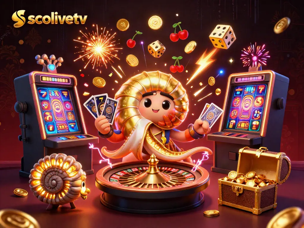 Experience thrilling gameplay with socolivetv in a dynamic 3D casino scene featuring vibrant jackpot elements.