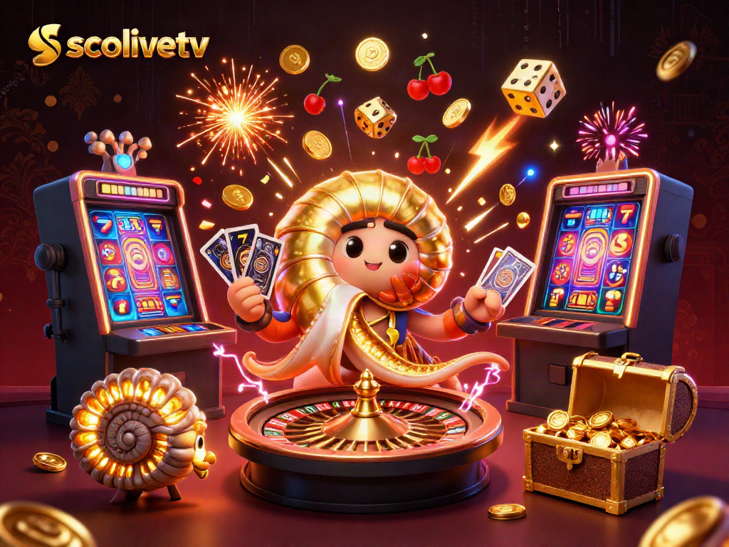 Experience thrilling gameplay with socolivetv in a dynamic 3D casino scene featuring vibrant jackpot elements.
