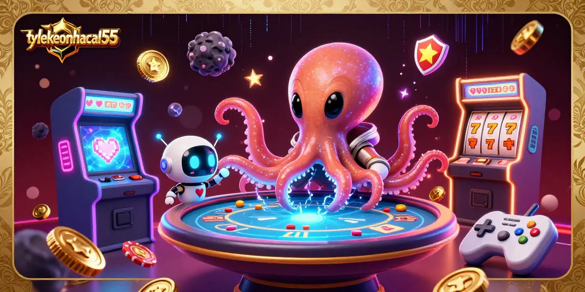 Engage with tylekeonhacai55 in an exciting cosmic casino adventure with alien octopus and robot.