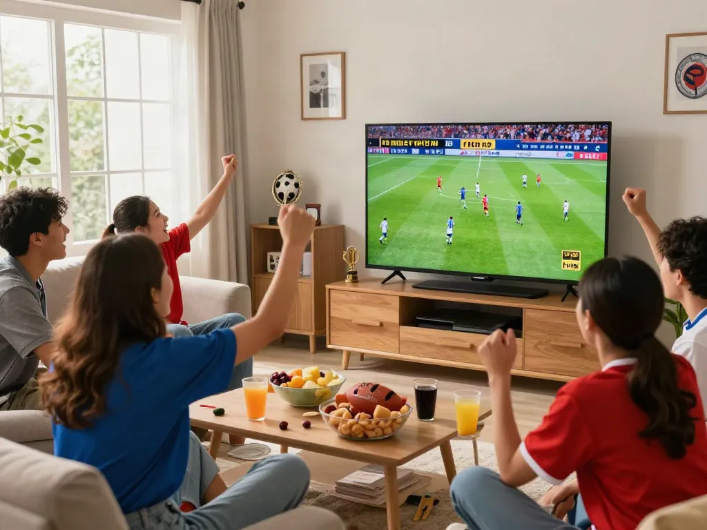 Xoilactv live football viewing party with friends enjoying the match in Full HD