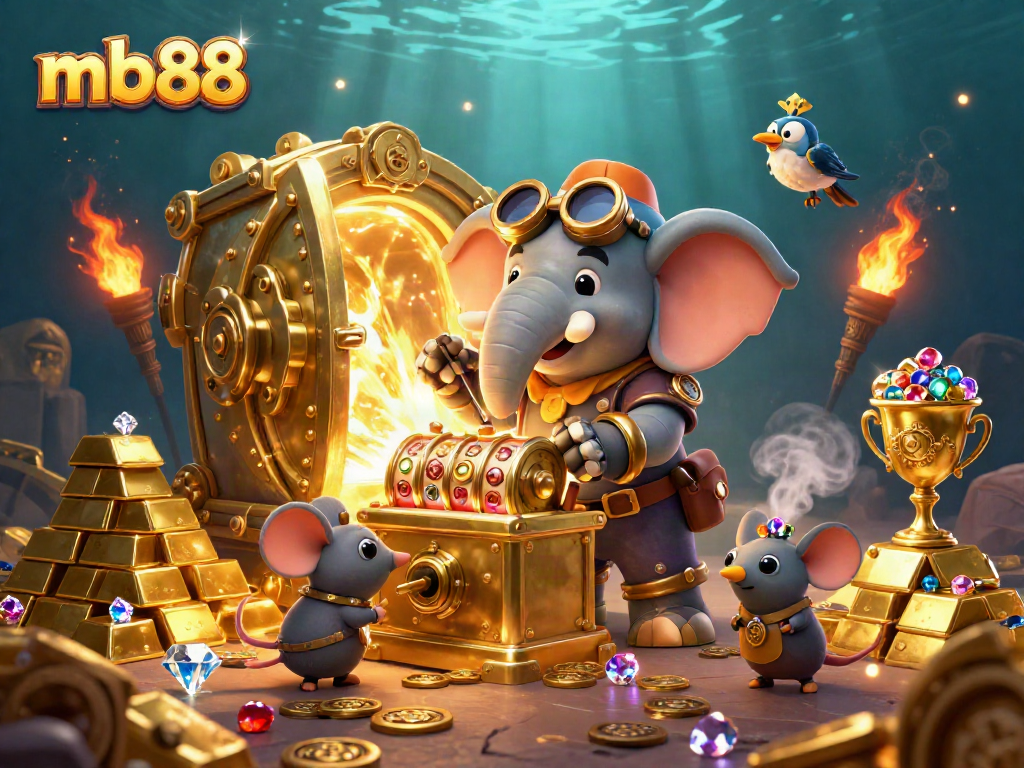 Experience thrilling gaming at mb88 with vibrant steampunk characters and rich casino elements.