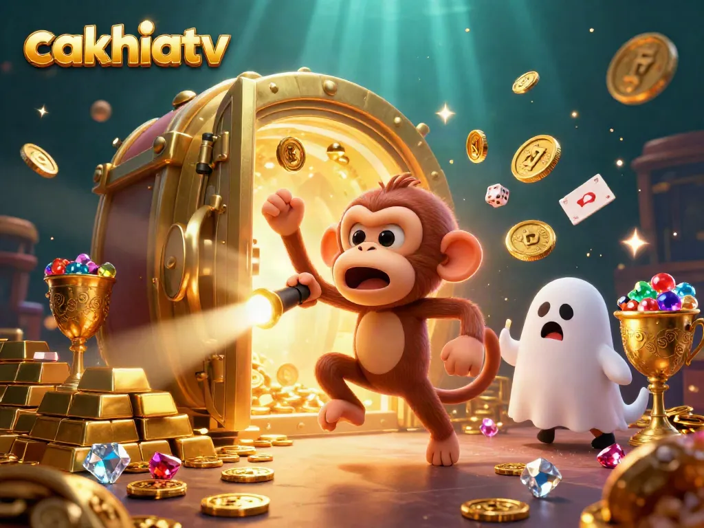 Cakhiatv offers a lively casino scene where a mischievous ghost and a curious puppy encounter golden treasures.