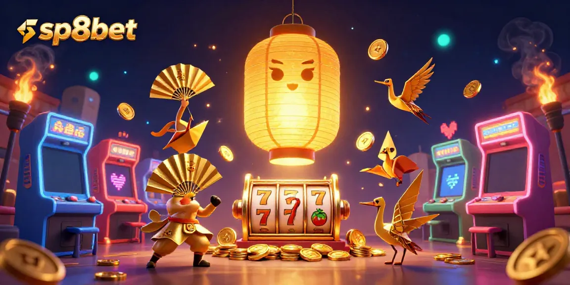 Spin the slots at sp8bet's vibrant casino with glowing games and mystical characters.