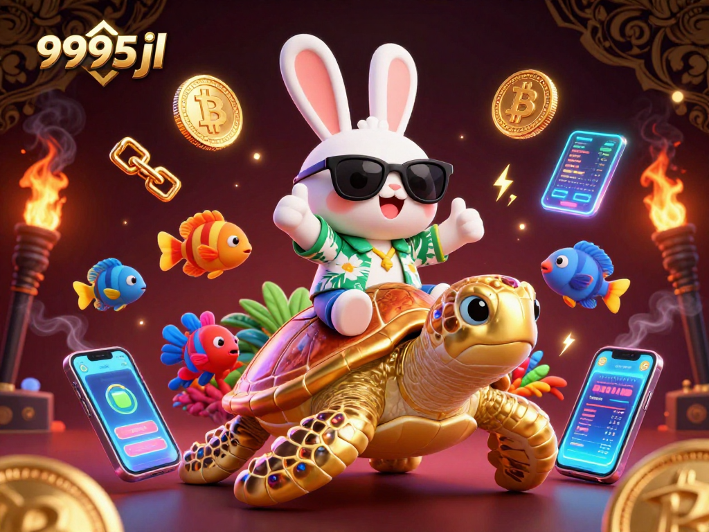 Engage with 9995jl's thrilling casino experience featuring a lucky rabbit and golden sea turtle.