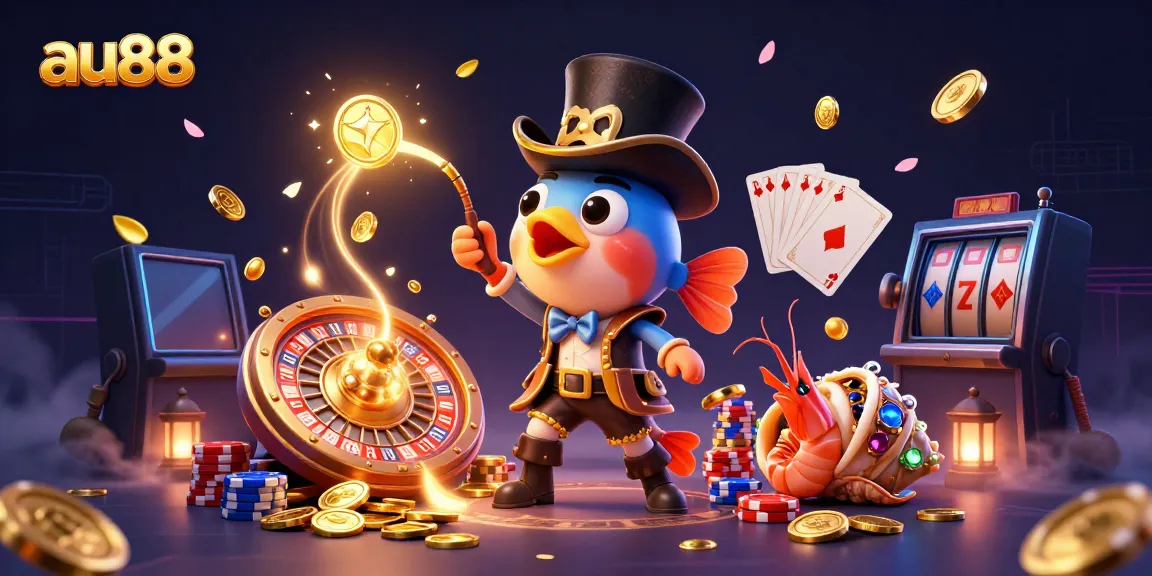Experience the thrilling depths of au88's online casino with 3D characters and cascading rewards.