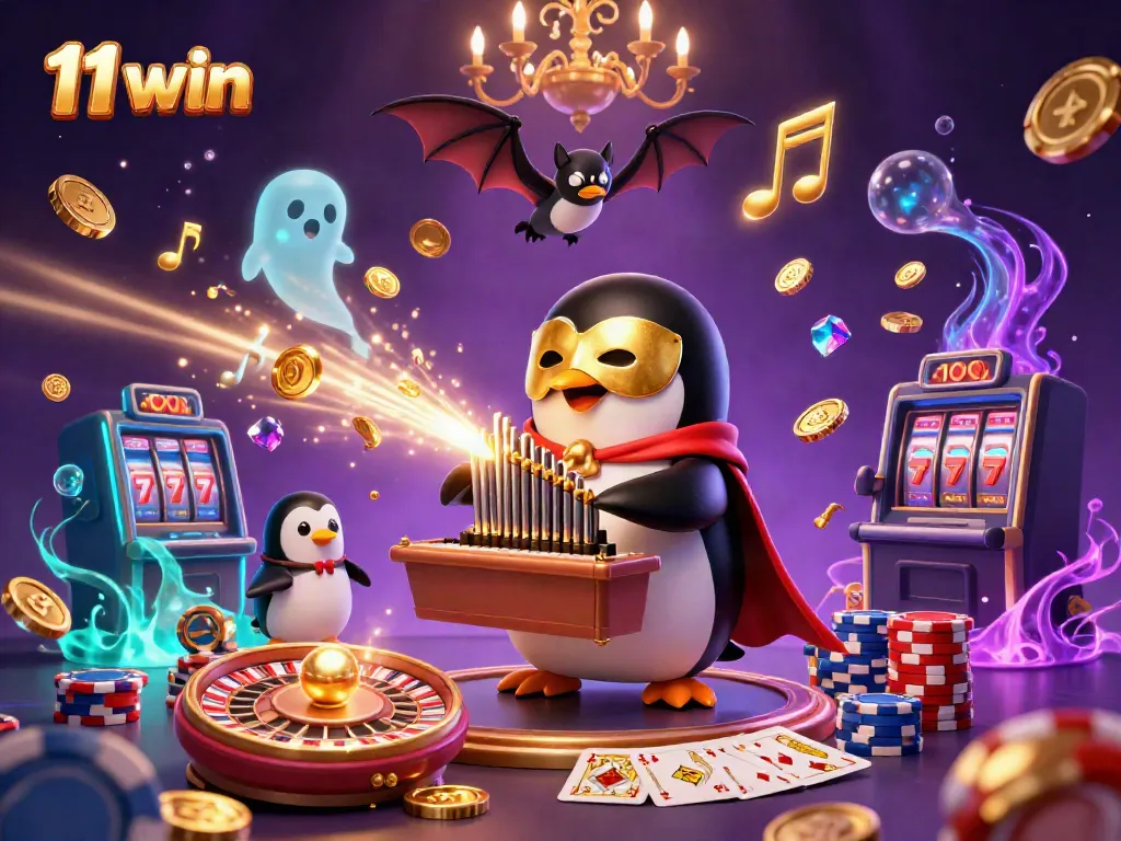 Experience the thrill at 11 win, where vibrant golden coins and dynamic casino elements come alive!