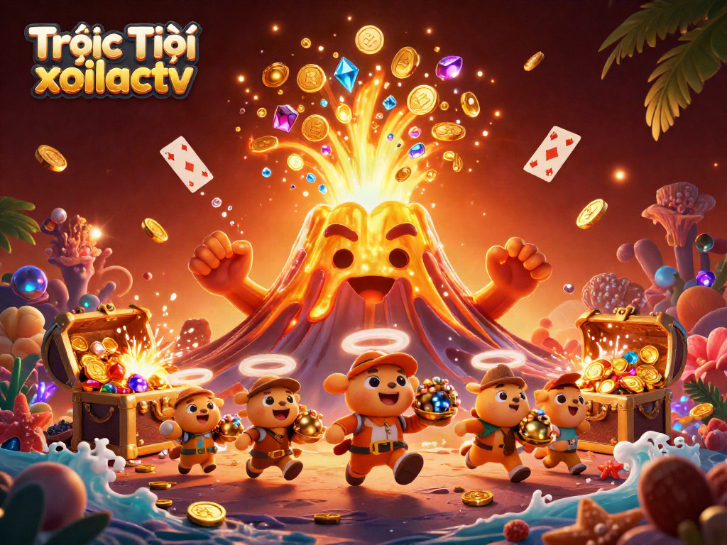 Enjoy thrilling moments of Trực Tiếp xoilactv featuring treasure-filled explosions and lively gameplay.