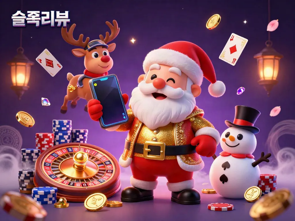 Experience thrilling slots and jackpots with 슬롯리뷰 in this vibrant 3D casino scene.