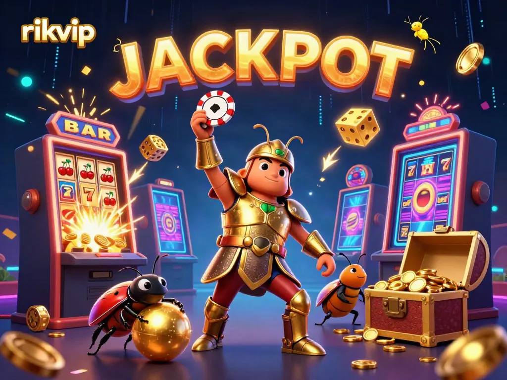 Experience winning moments at rikvip with a vibrant, action-packed casino scene.