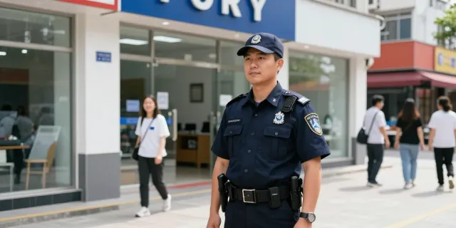 "Security Guard providing local professional service at a nearby business."