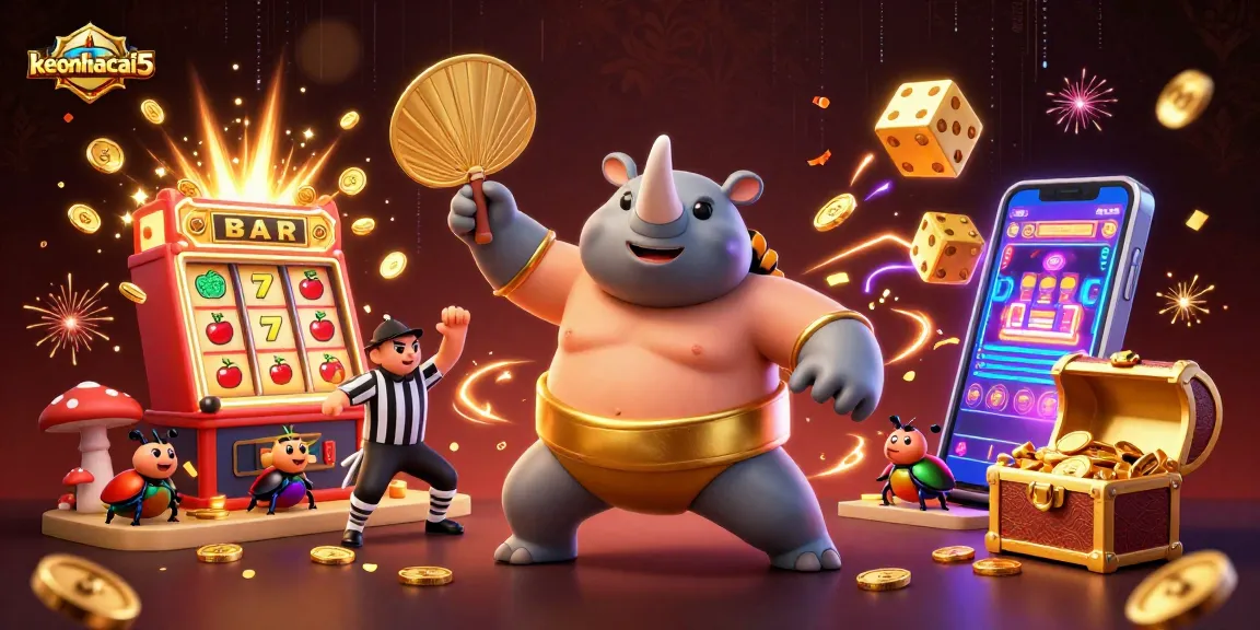 Experience the thrilling moments of keonhacai5 with a vibrant 3D casino scene full of excitement.