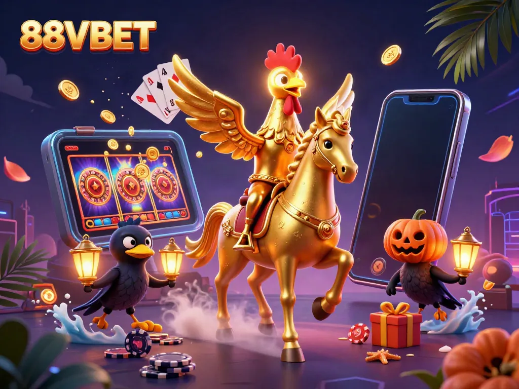 Experience thrilling gameplay with 88VBET featuring fantastical characters in a vibrant casino setting.