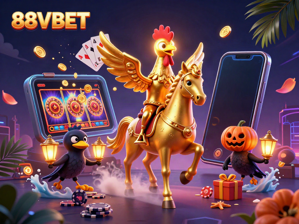 Experience thrilling gameplay with 88VBET featuring fantastical characters in a vibrant casino setting.