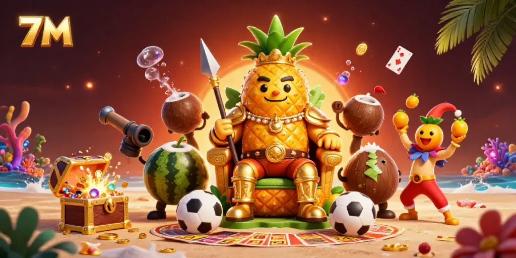 Experience vibrant sports betting action with 7M in this colorful 3D scene bringing gaming excitement to life.