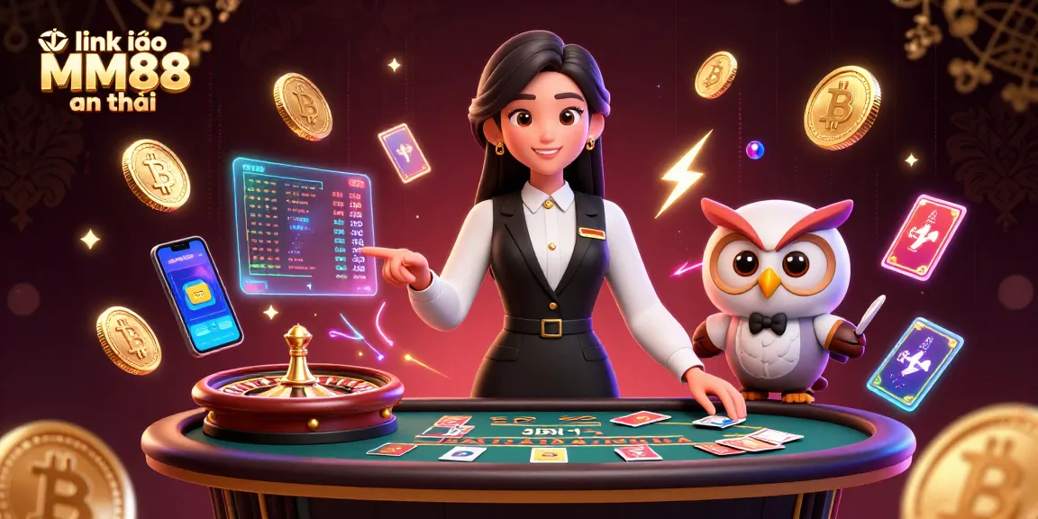 Engage with the vibrant world of gaming through link vào MM88 an toàn, where an Asian dealer and owl assistant bring luxury casino thrills alive.
