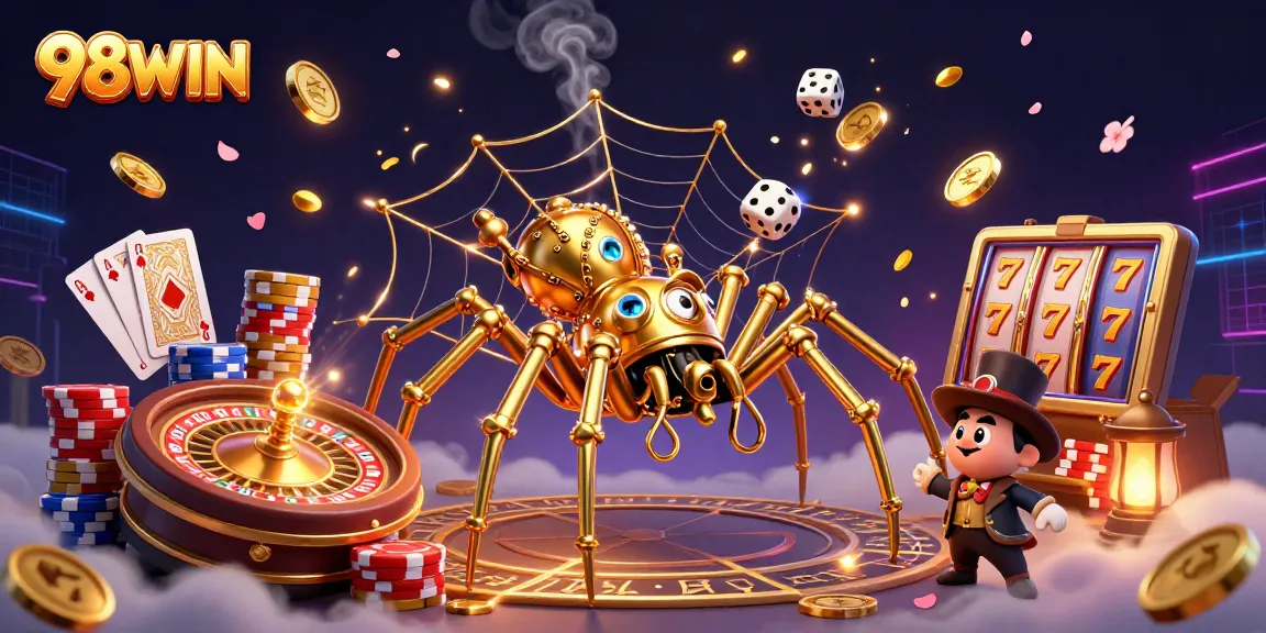 Experience big wins with 98WIN's exhilarating 3D casino adventure featuring dazzling game elements.