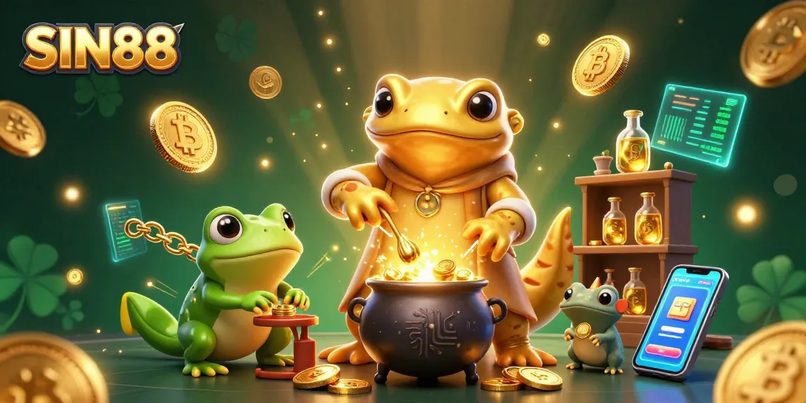 SIN88 offers an exciting online gambling experience with vibrant, high-energy elements in a 3D illustrated scene.
