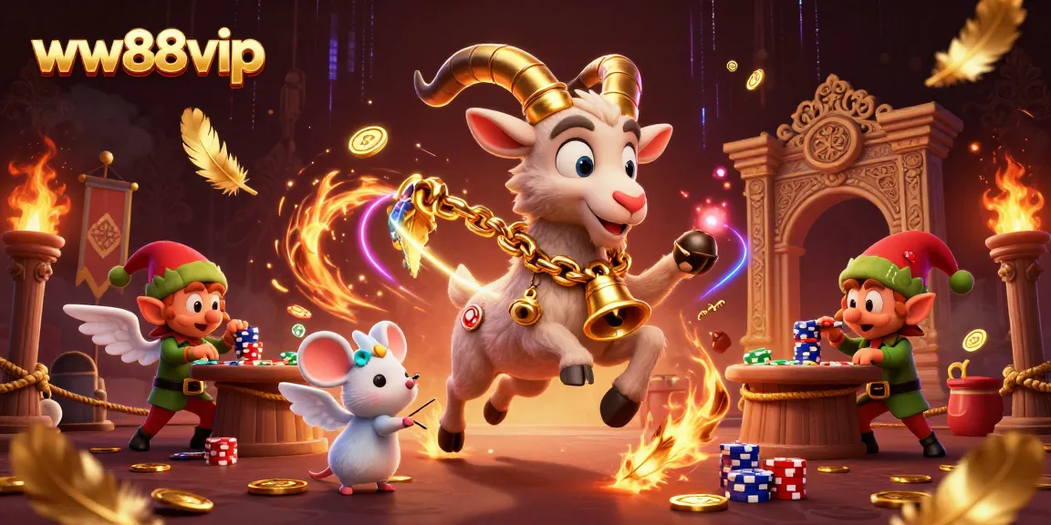 Experience thrilling gaming action at ww88vip with playful characters in a vibrant casino scene.