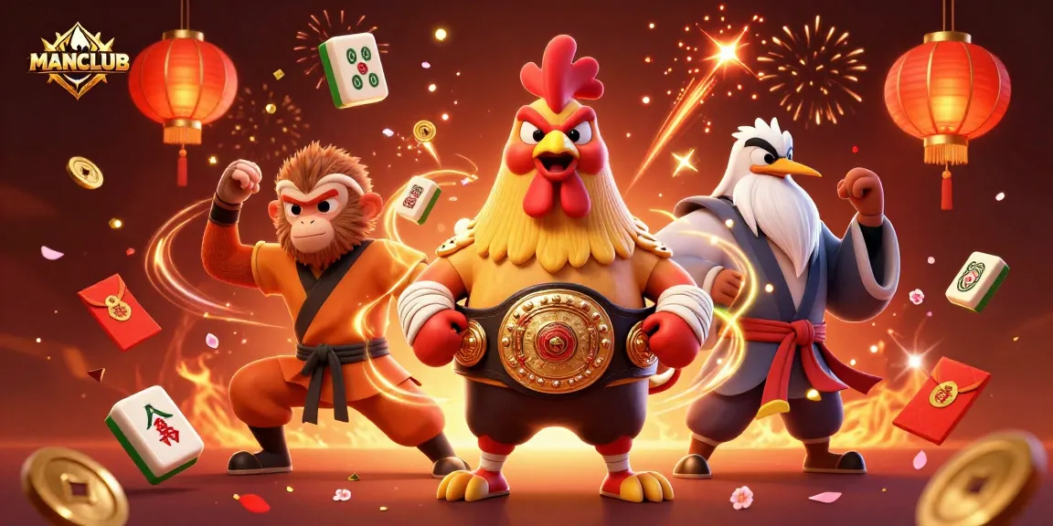 MANCLUB features a dynamic casino scene with diverse game elements and vibrant characters.