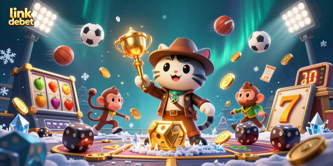 Engage with link debet's thrilling casino adventure featuring an explorer cat and treasures!