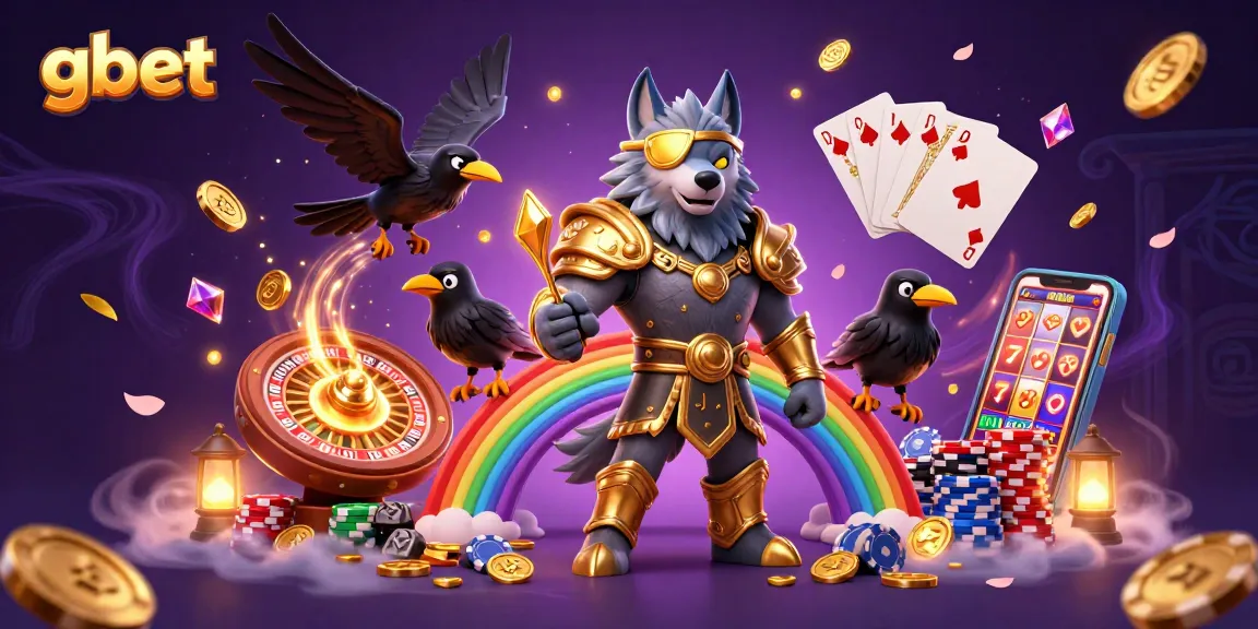 gbet features an exciting 3D illustration of a Norse mythology-inspired casino scene with Odin and ravens.