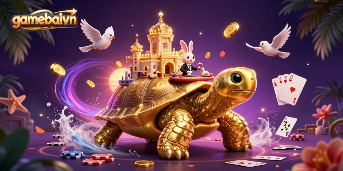 Engage in thrilling poker strategies with gamebaivn at vibrant 3D casino scene featuring exciting elements.