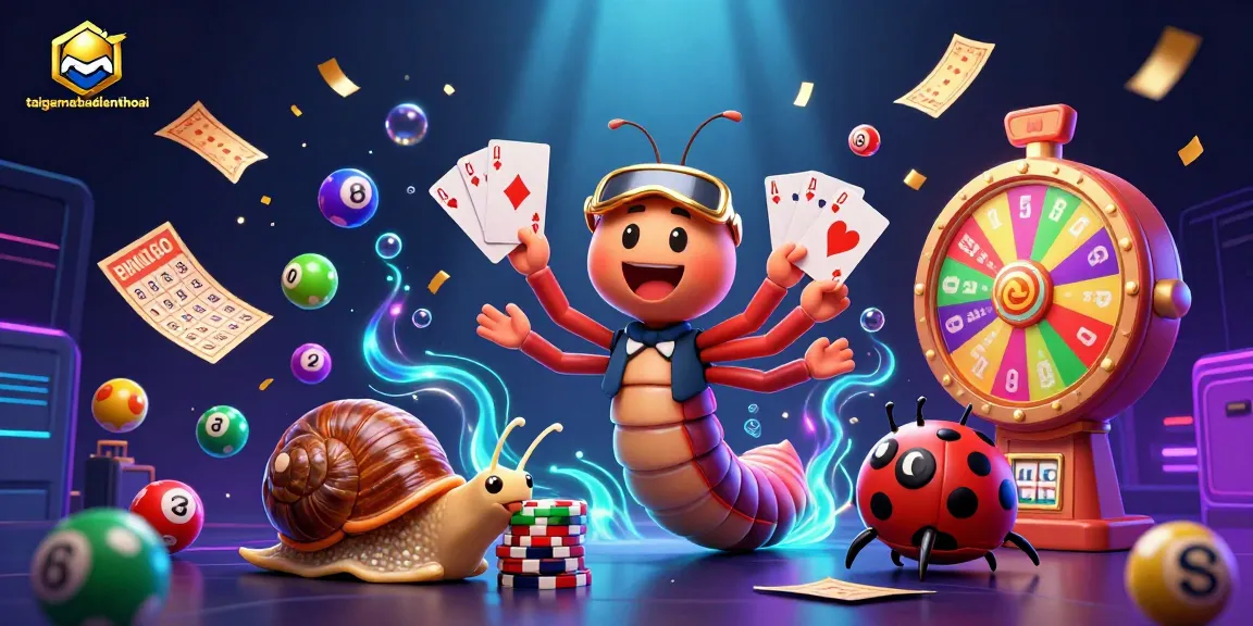 taigamebaidienthoai features 3D animated characters celebrating big wins with vibrant casino elements.