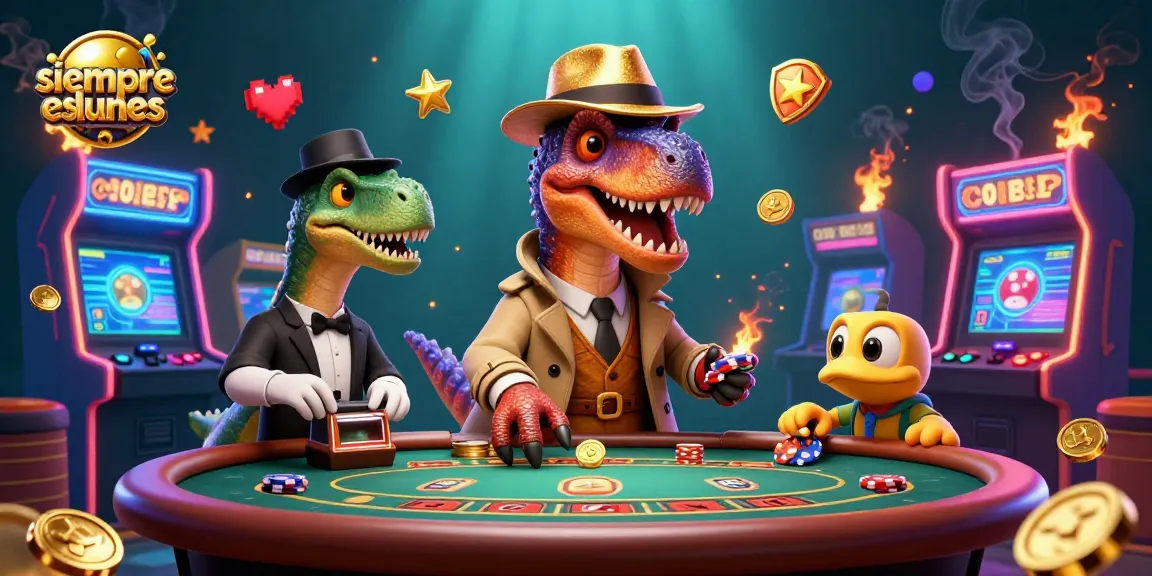 Experience thrilling gameplay with siempreeslunes at the vibrant casino scene featuring unique characters.