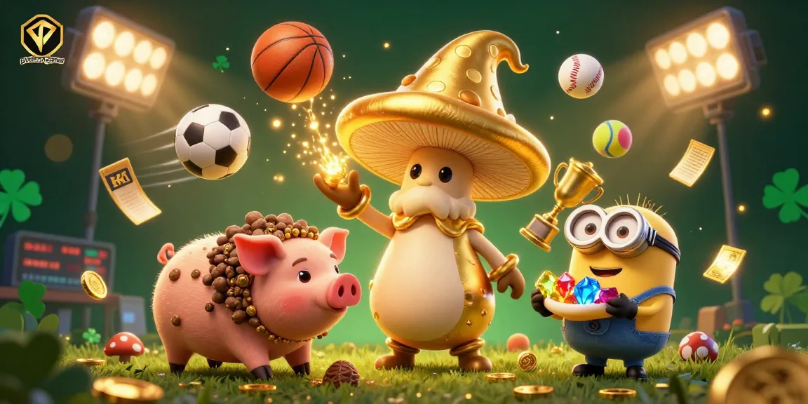 Engage in thrilling matches on platformgames with golden mushroom wizard and treasure-seeking truffle pig.