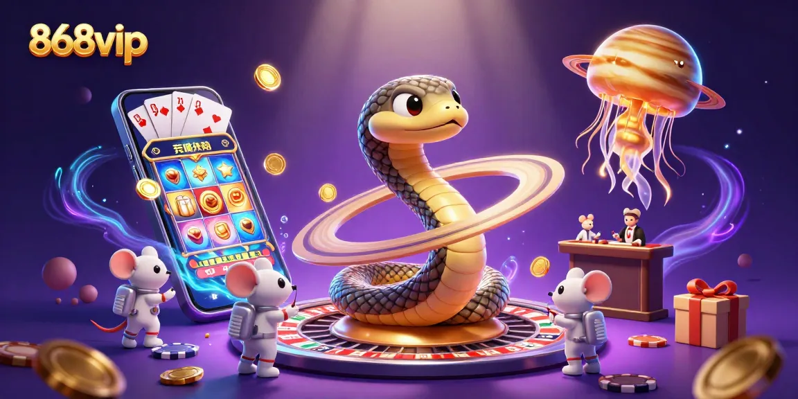 868vip promotes thrilling cosmic betting with a Saturn snake roulette scene and smartphone games.