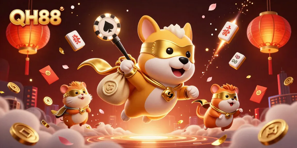 Engage with QH88's thrilling casino adventures featuring a superhero dog and dynamic gaming elements.