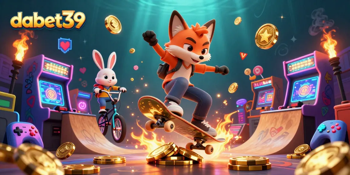 Experience thrilling plays at dabet39 with vibrant 3D cartoon scene of gambling excitement.